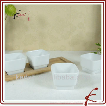 porcelain tapas dish with bamboo